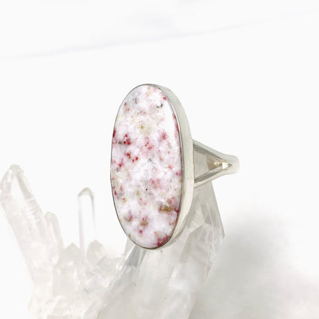 Cinnabar Oval Split Band Ring Size 8 KRGJ3174 - Nature's Magick