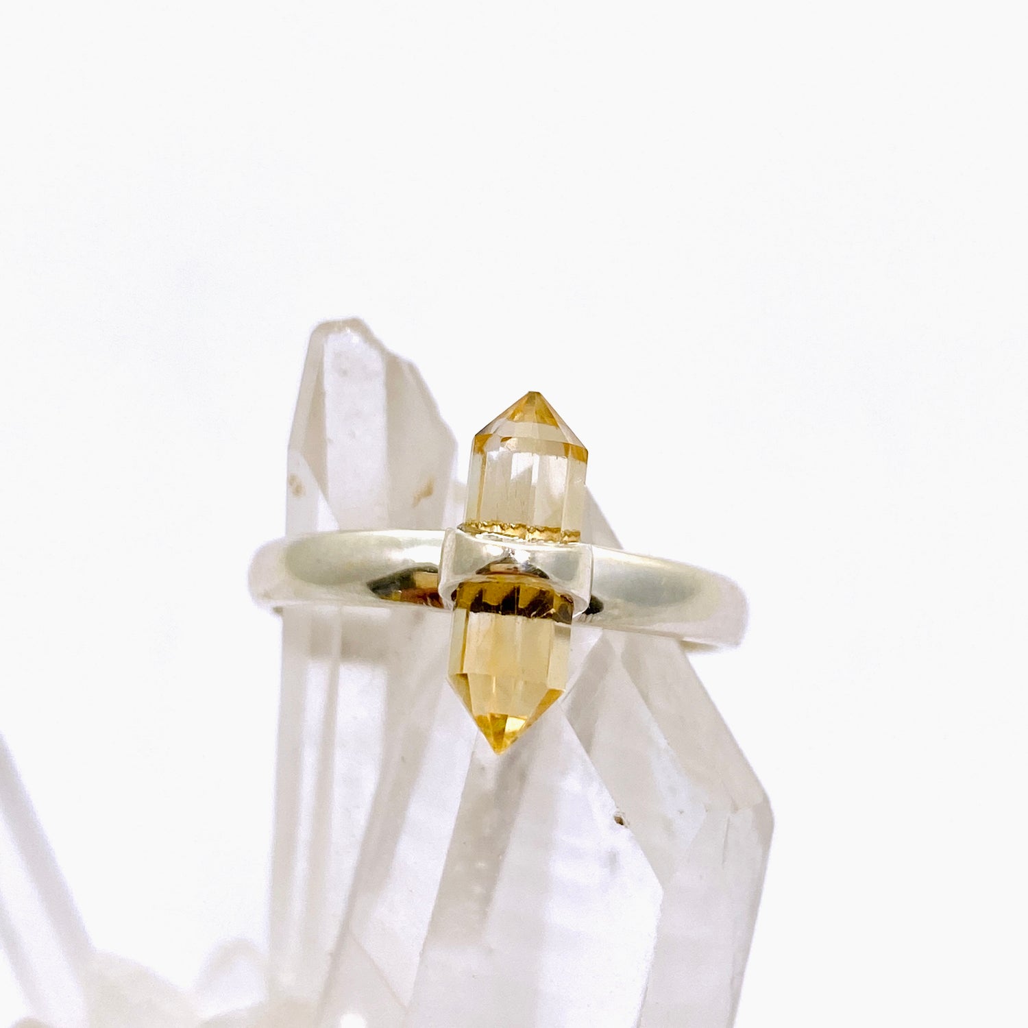 Citrine Double Point Ring RRR-37
