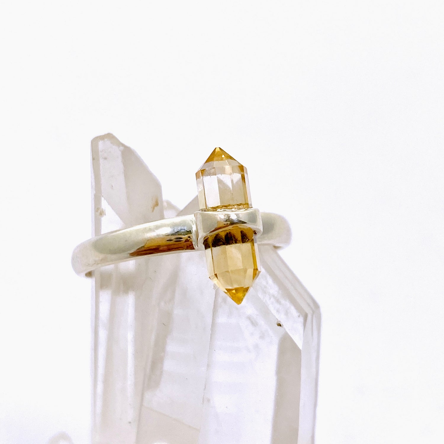 Citrine Double Point Ring RRR-37