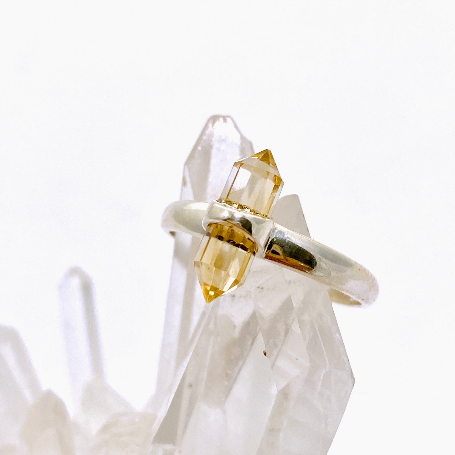 Citrine Double Point Ring RRR-37