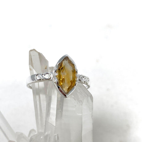 Citrine Faceted Marquise Ring in a Decorative Setting R3726 - Nature's Magick