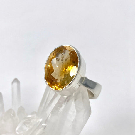 Citrine faceted oval ring s.9 KRGJ2832 - Nature's Magick