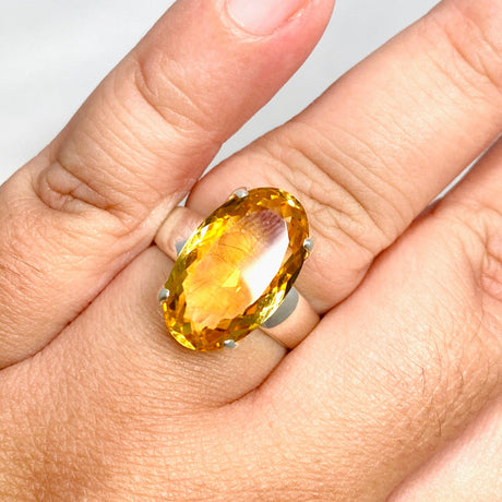 Citrine Faceted Oval Ring Size 11 PRGJ426 - Nature's Magick