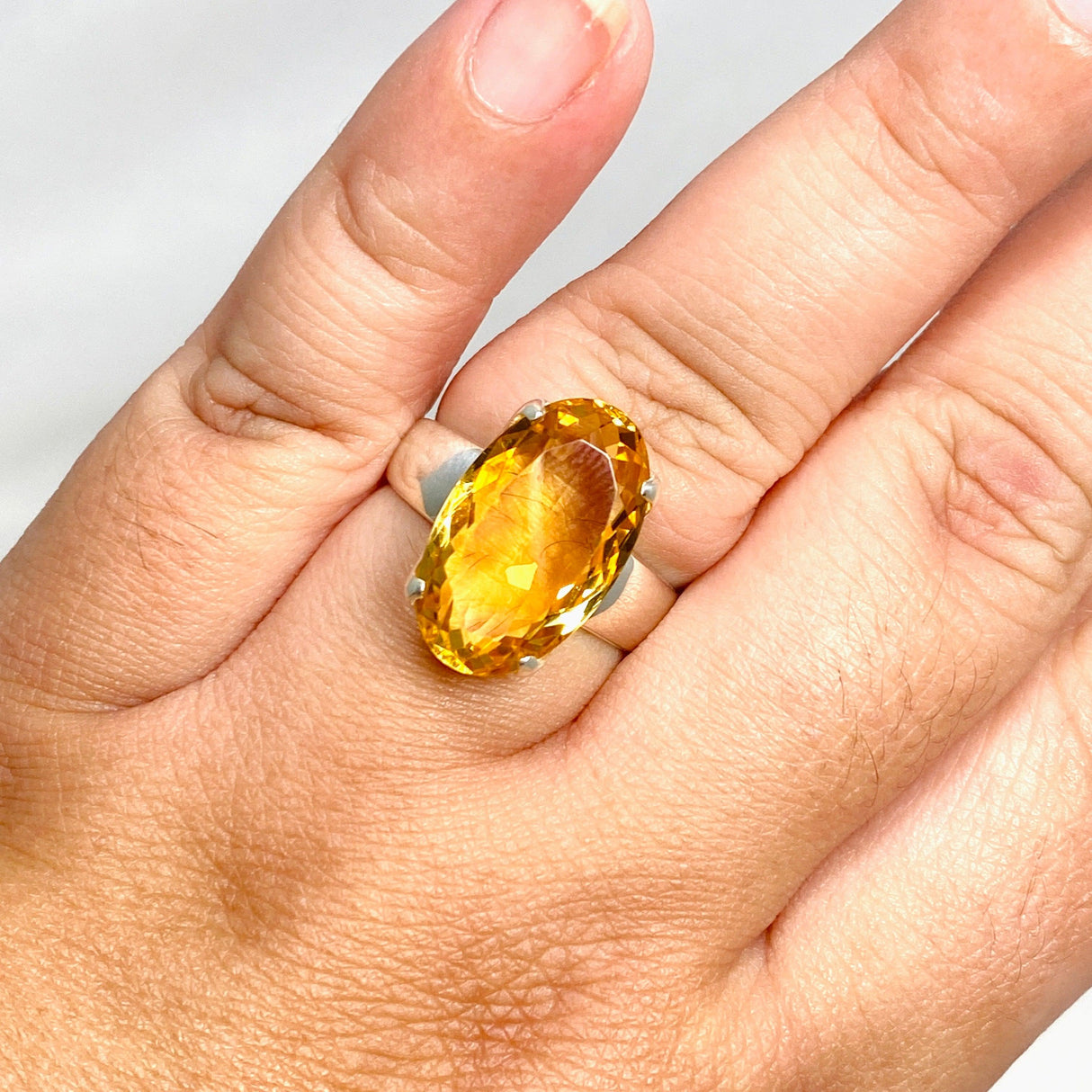 Citrine Faceted Oval Ring Size 11 PRGJ426 - Nature's Magick