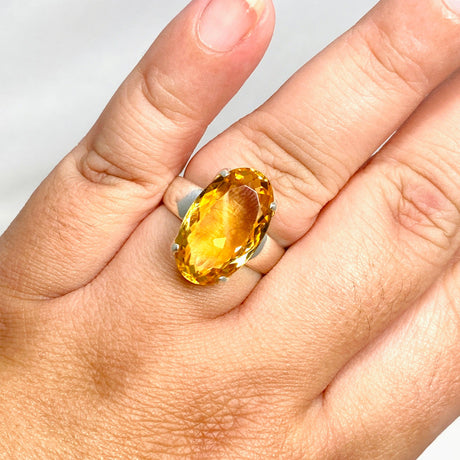 Citrine Faceted Oval Ring Size 11 PRGJ426 - Nature's Magick