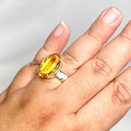 Citrine Faceted Oval Ring Size 11 PRGJ426 - Nature's Magick
