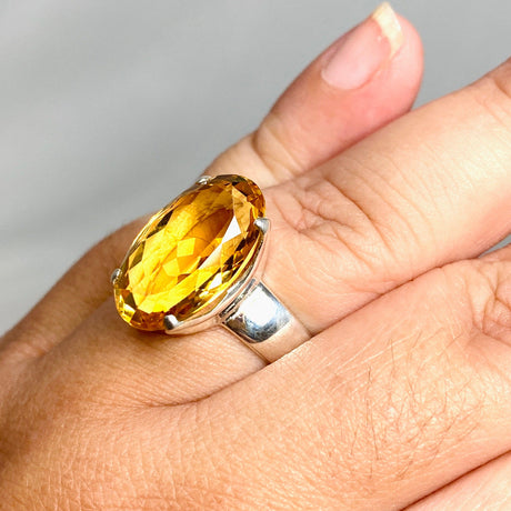Citrine Faceted Oval Ring Size 11 PRGJ426 - Nature's Magick