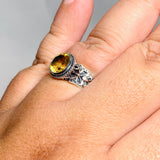 Citrine Faceted Round Ring in a Decorative Setting R3671 - Nature's Magick