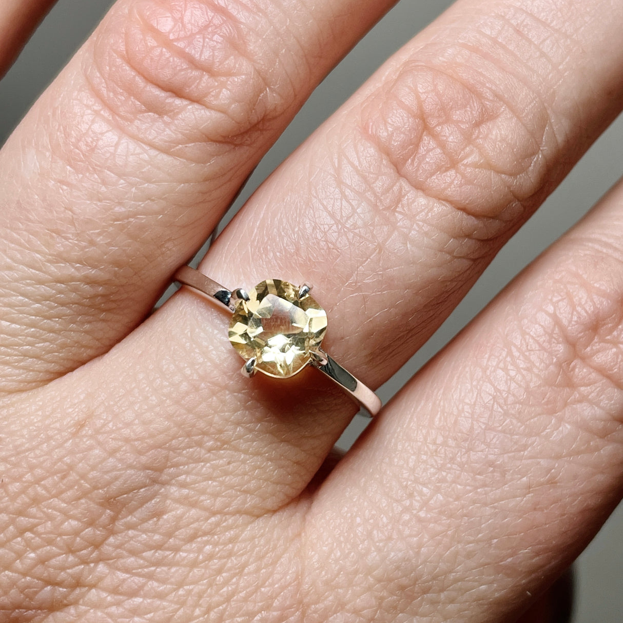 Citrine Faceted Square Solitare Ring R4806