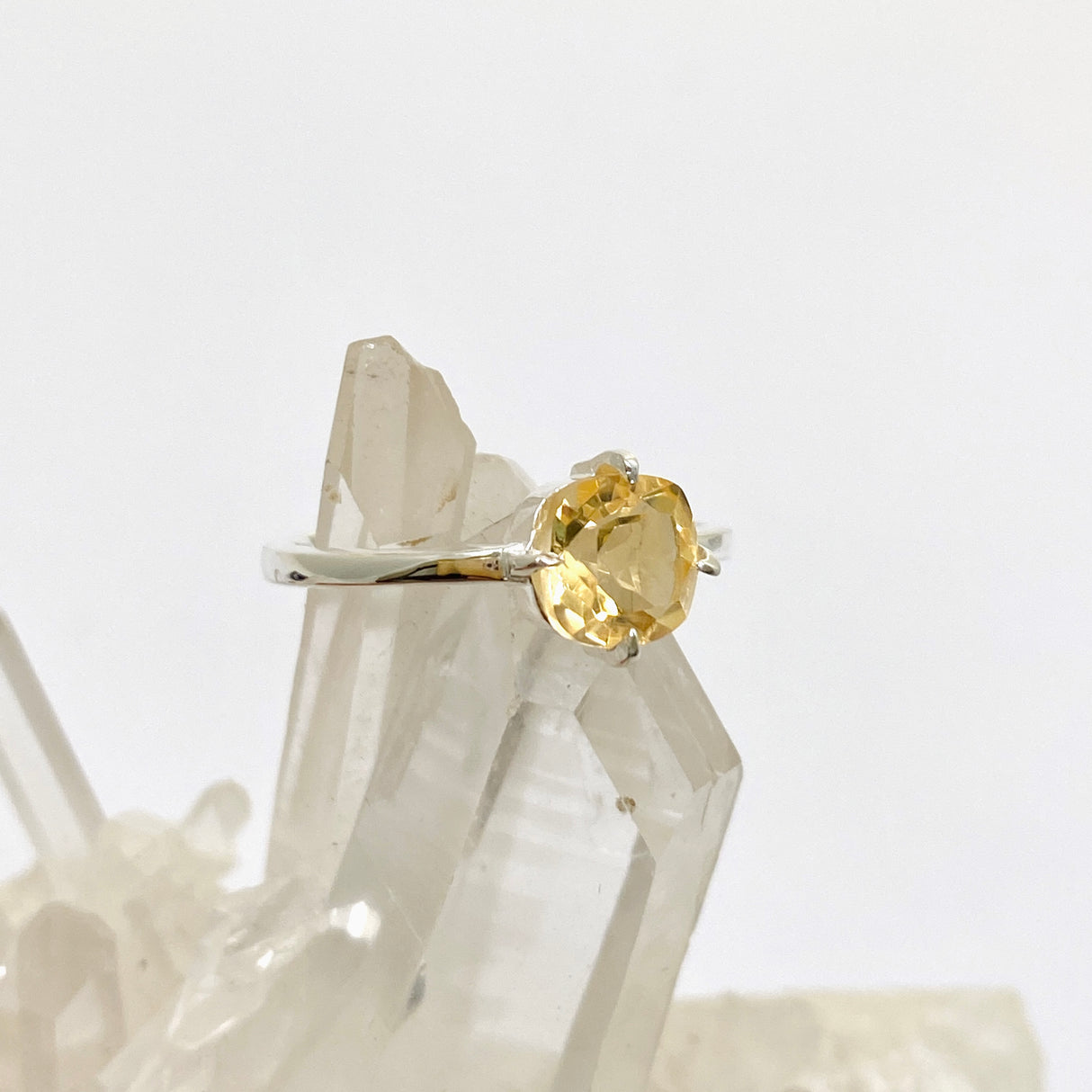 Citrine Faceted Square Solitare Ring R4806