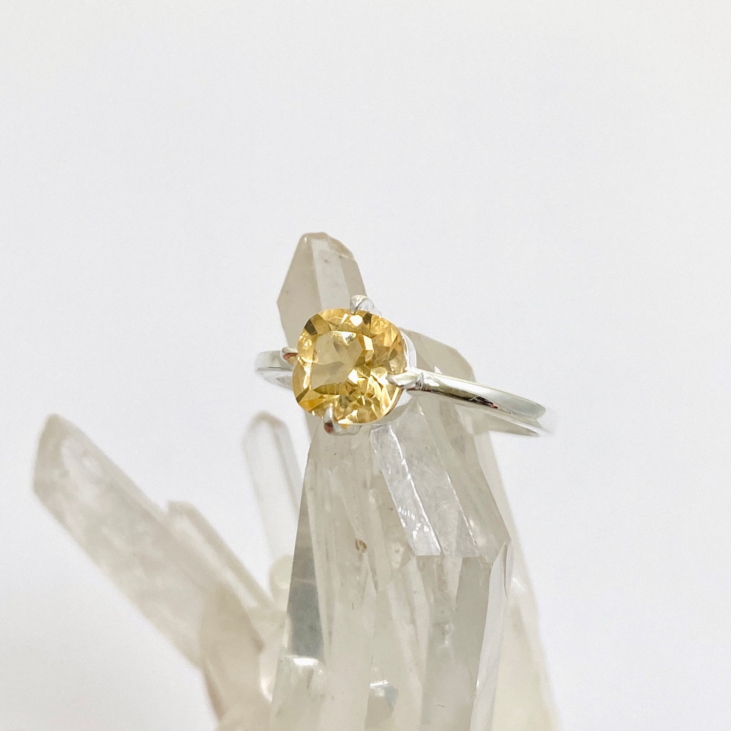 Citrine Faceted Square Solitare Ring R4806