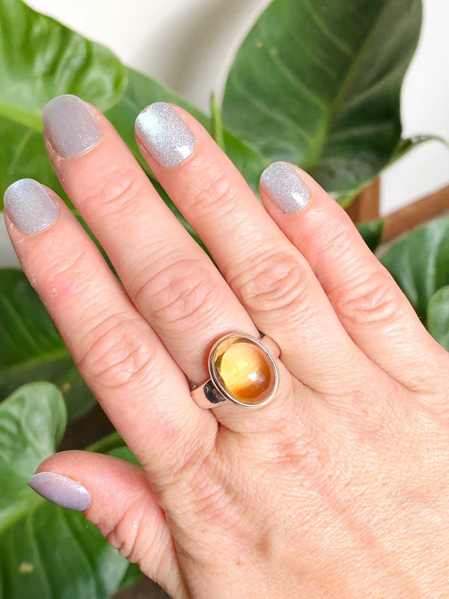 Citrine Oval Cabochon Ring Size 11 PRGJ611