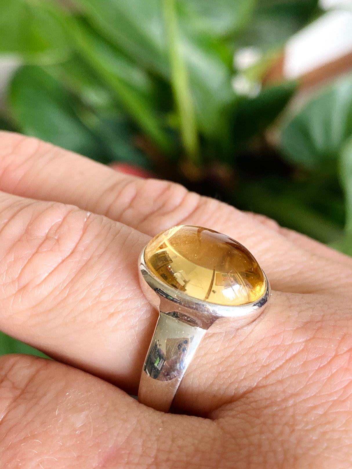 Citrine Oval Cabochon Ring Size 11 PRGJ611