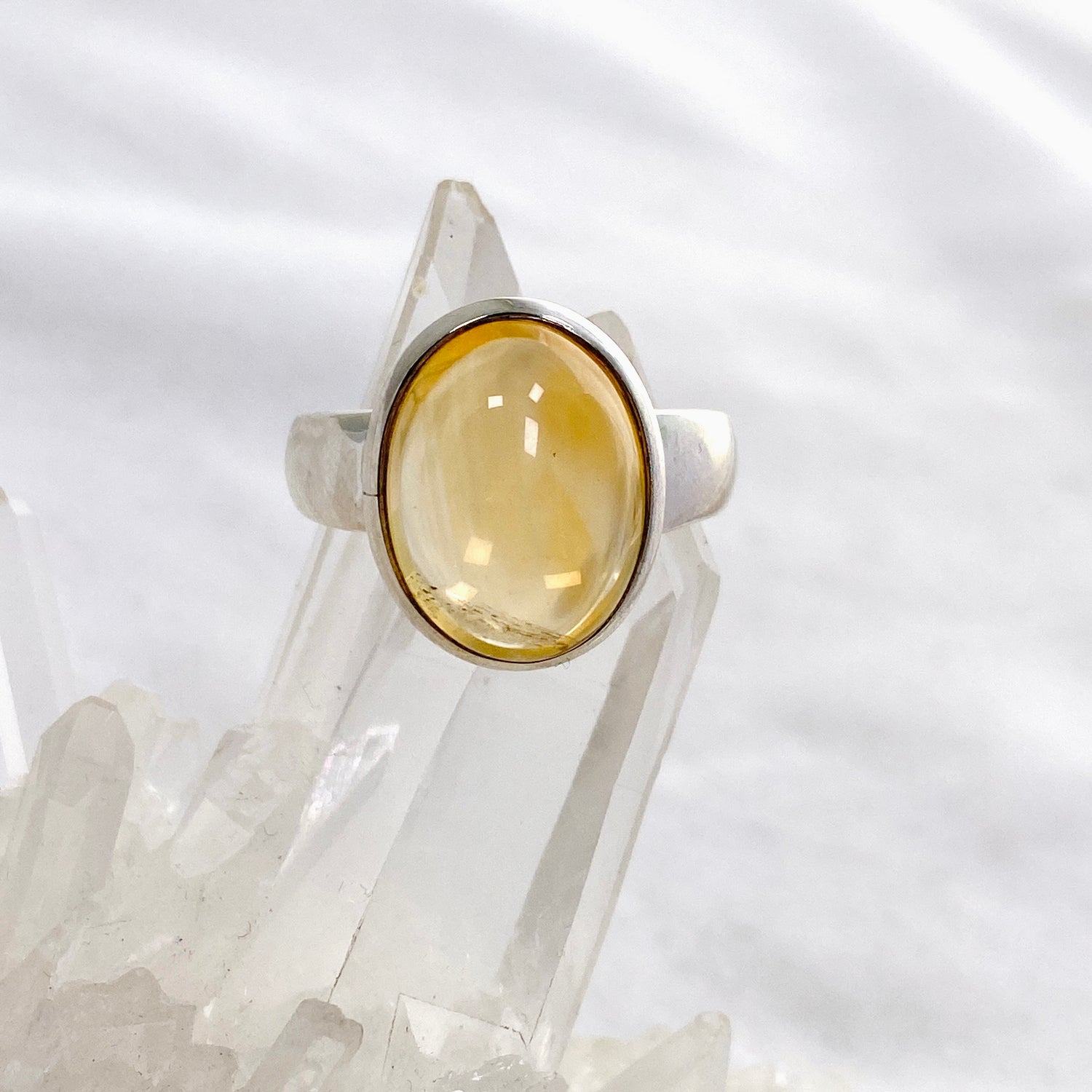 Citrine Oval Cabochon Ring Size 11 PRGJ611