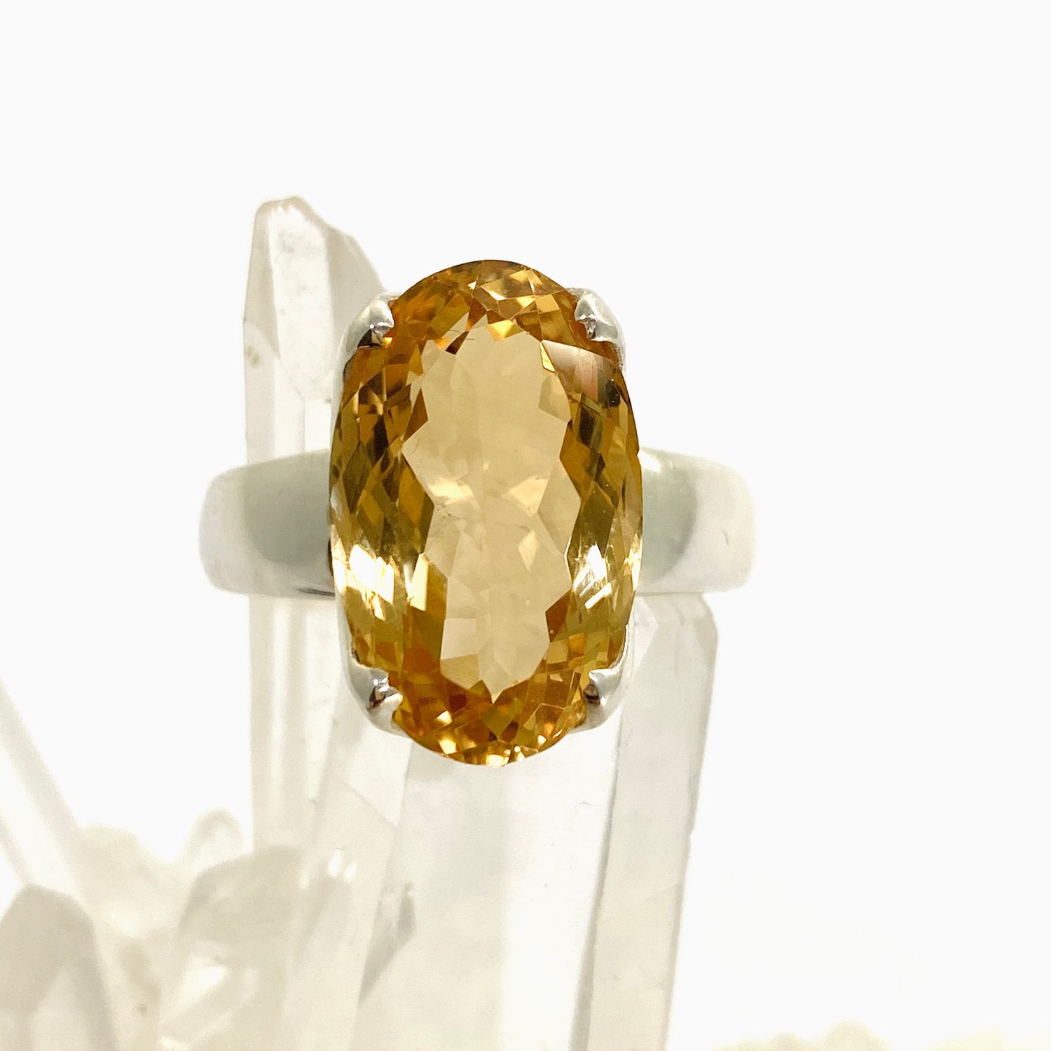 Citrine Oval Faceted Ring Size 12 PRGJ910