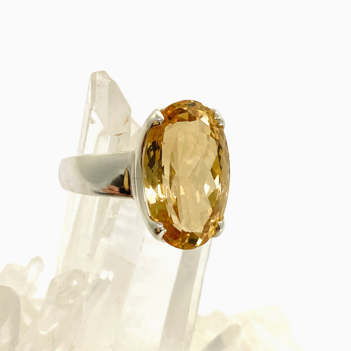 Citrine Oval Faceted Ring Size 12 PRGJ910