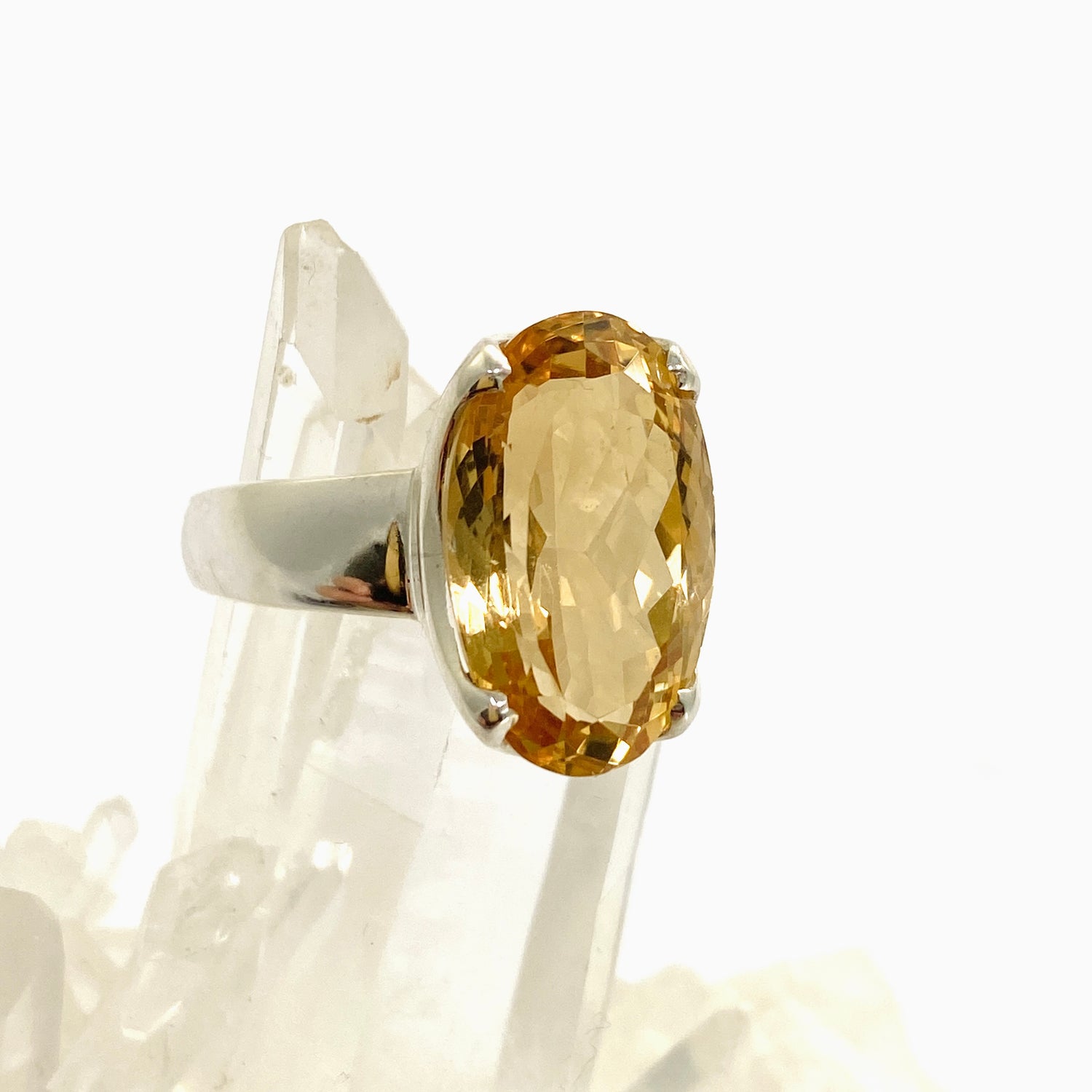 Citrine Oval Faceted Ring Size 12 PRGJ910