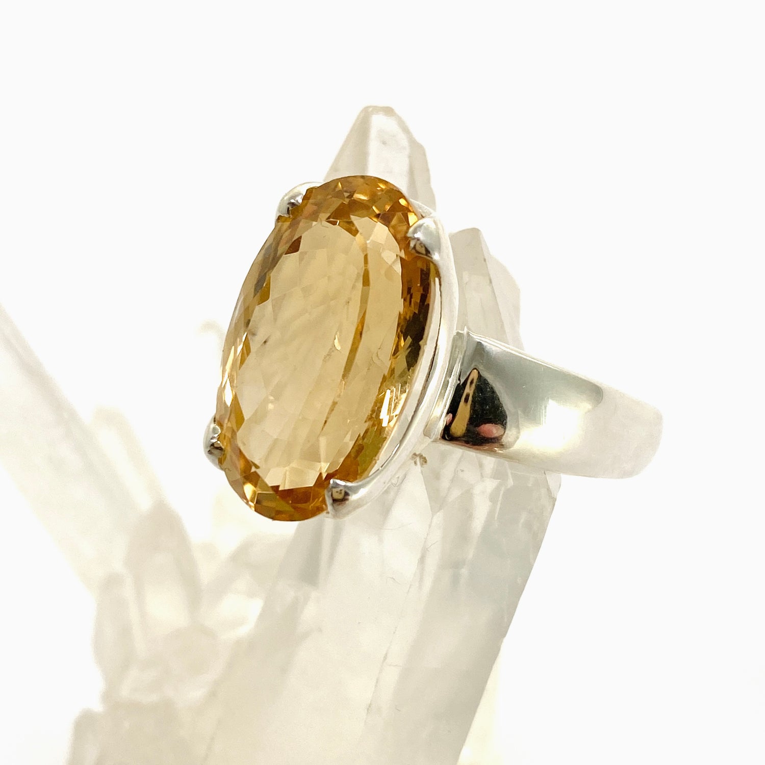 Citrine Oval Faceted Ring Size 12 PRGJ910