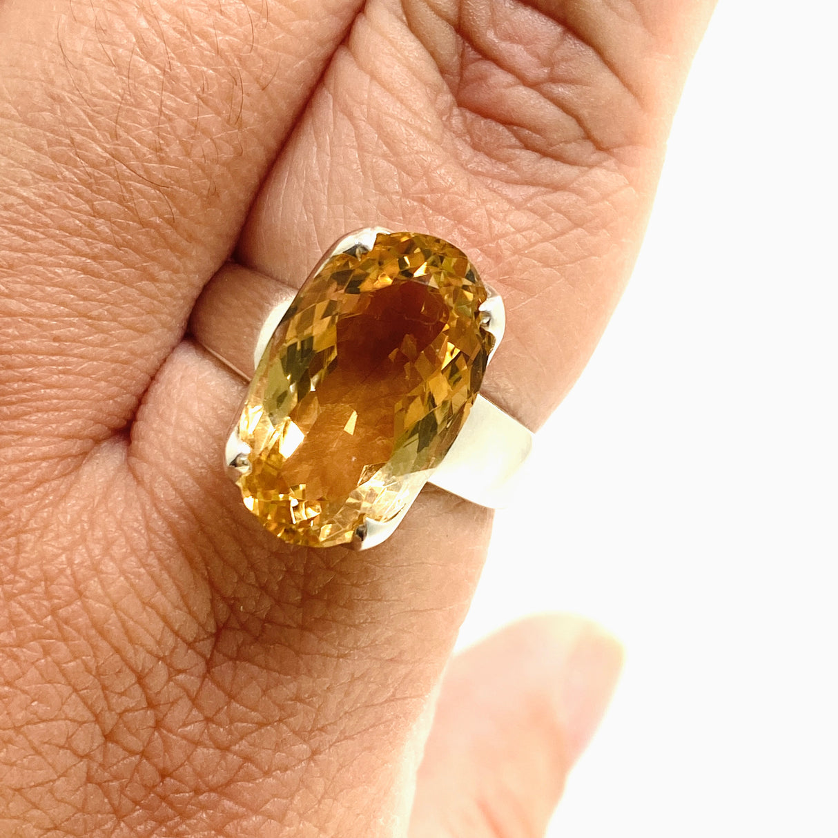 Citrine Oval Faceted Ring Size 12 PRGJ910