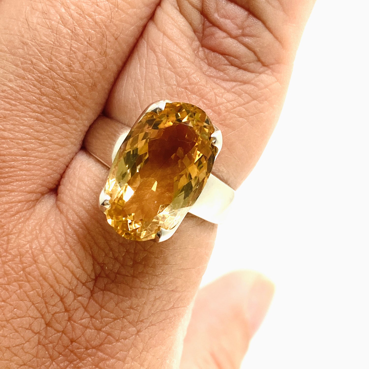 Citrine Oval Faceted Ring Size 12 PRGJ910