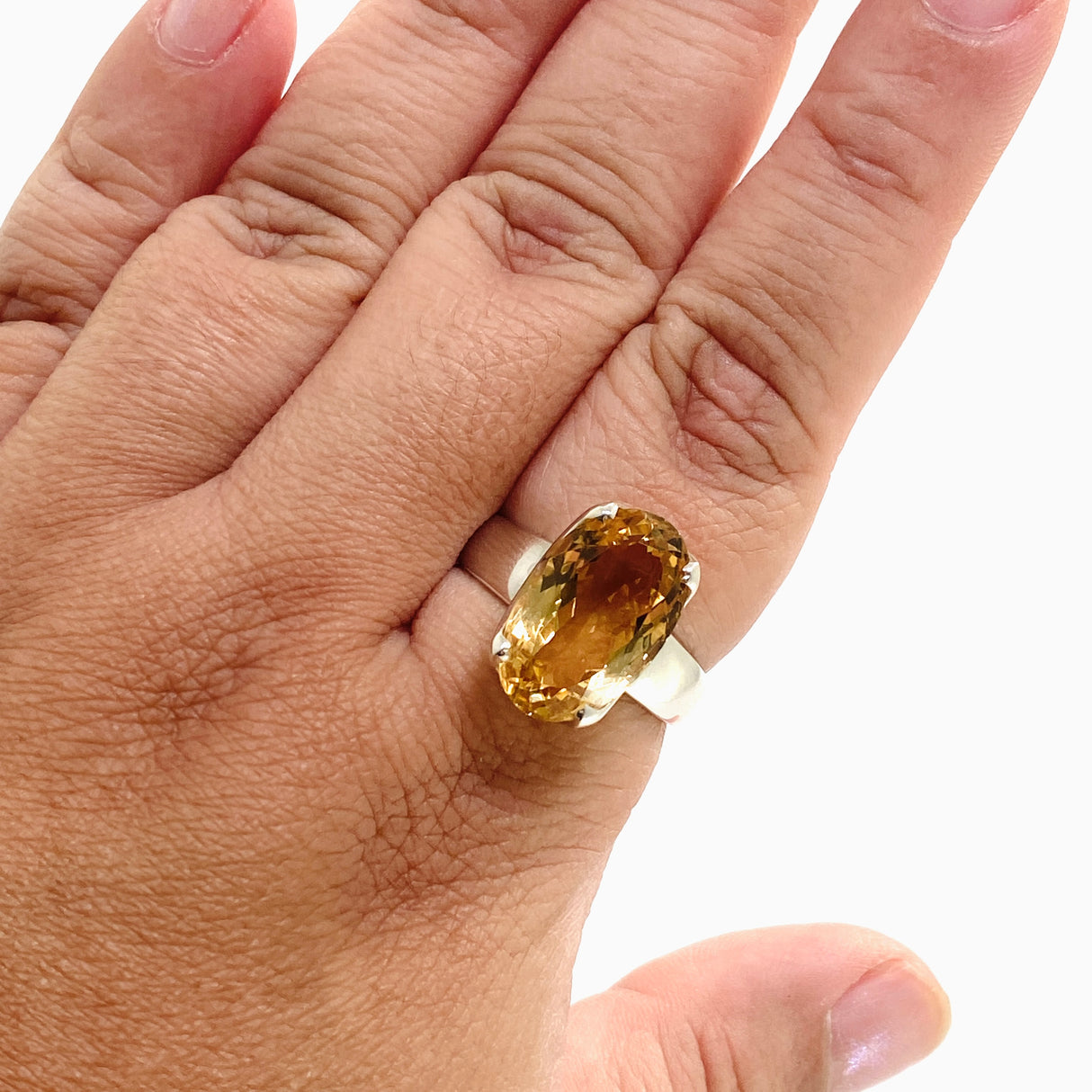Citrine Oval Faceted Ring Size 12 PRGJ910