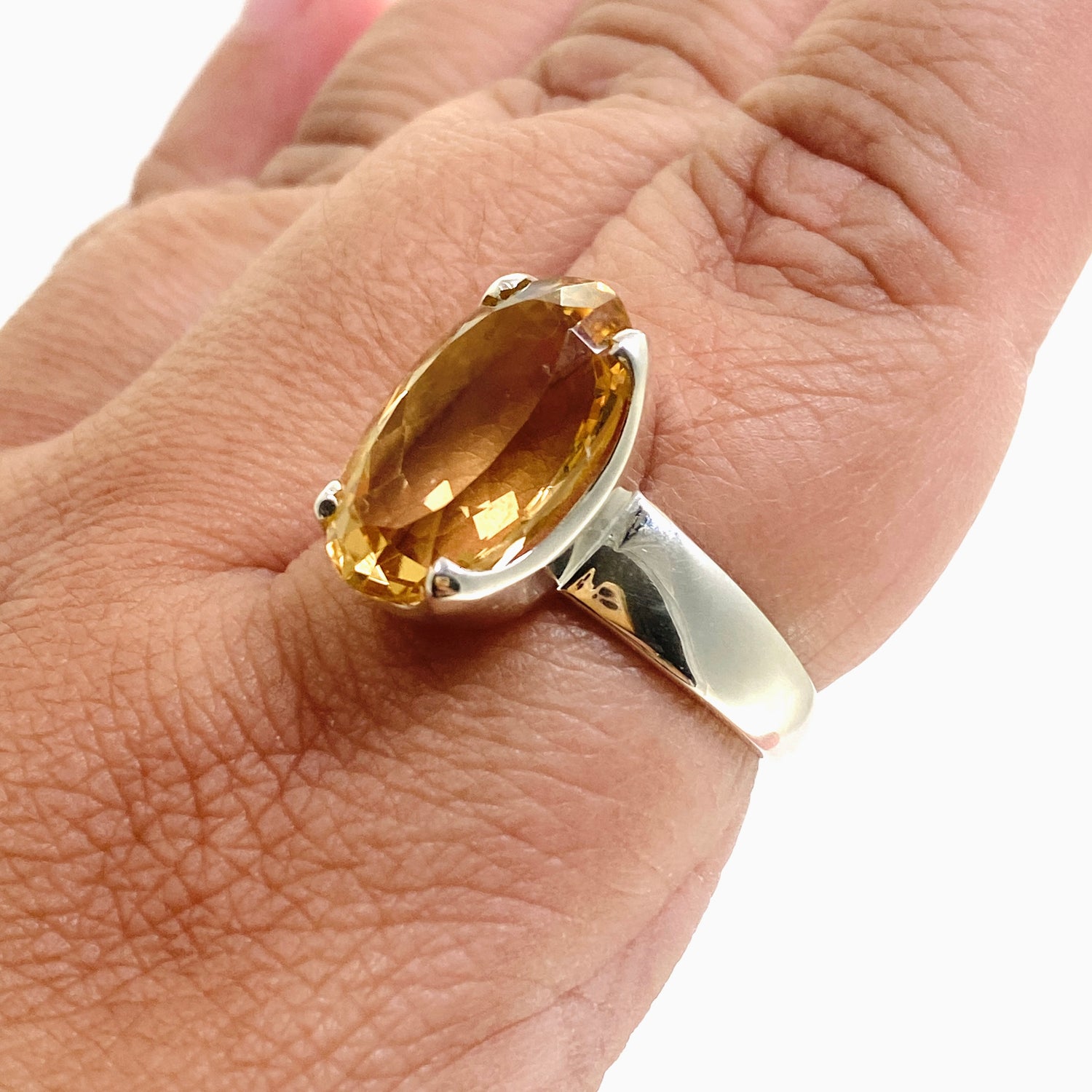 Citrine Oval Faceted Ring Size 12 PRGJ910