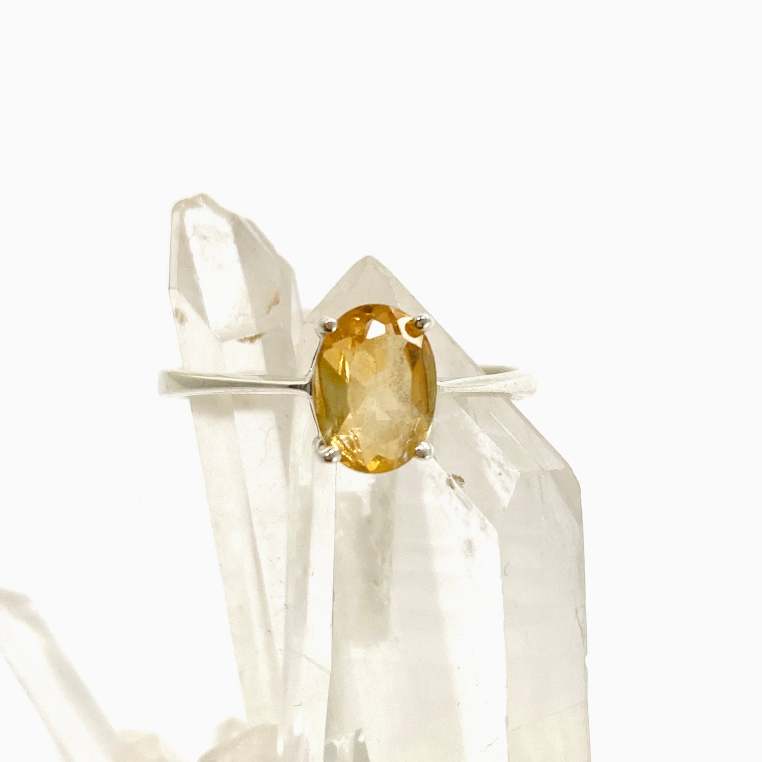 Citrine Oval Faceted Ring Size 8.5 PRGJ909