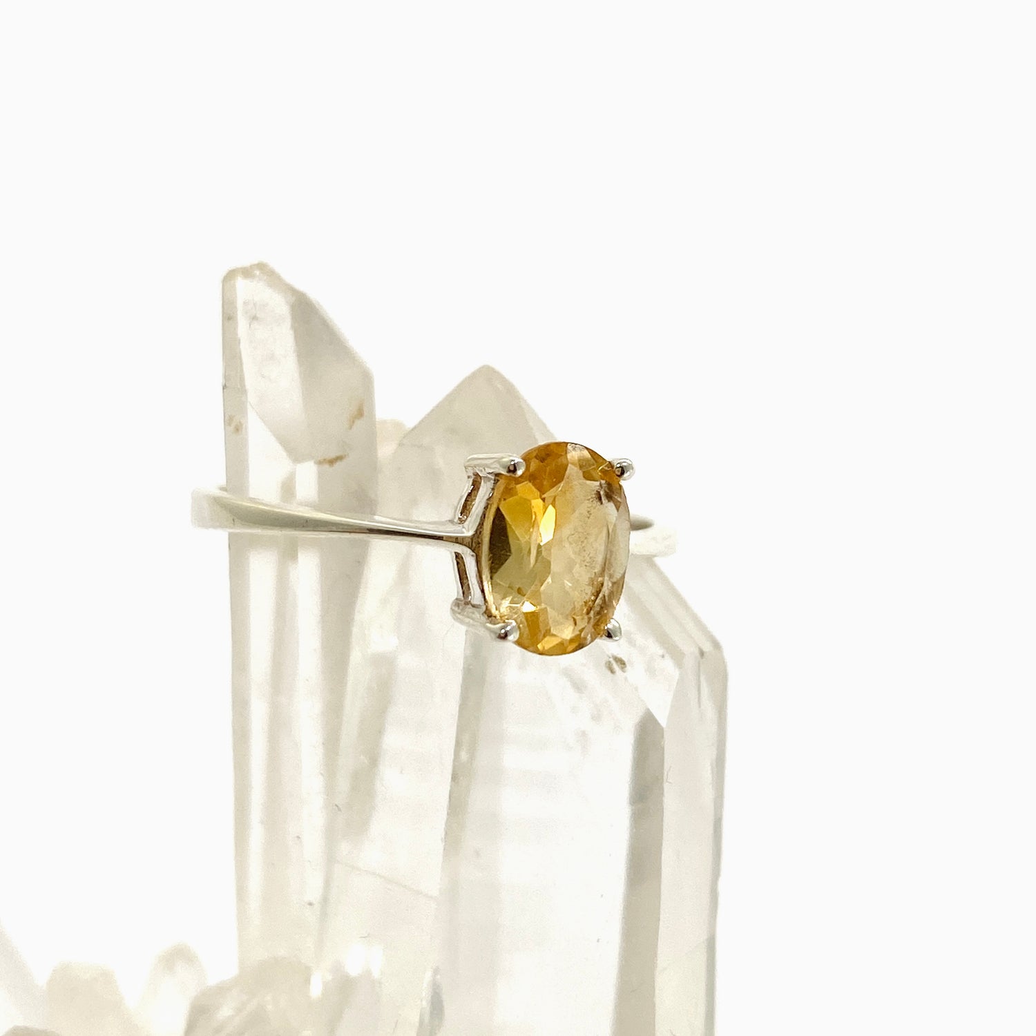 Citrine Oval Faceted Ring Size 8.5 PRGJ909