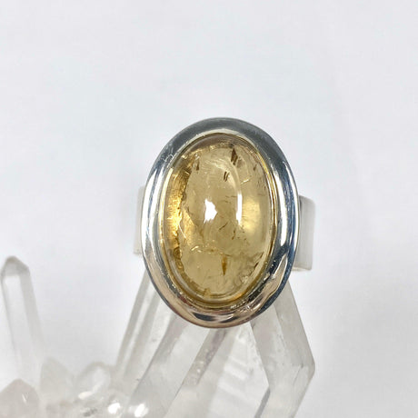 Citrine oval ring with gold detailing s.7 KRGJ2845 - Nature's Magick