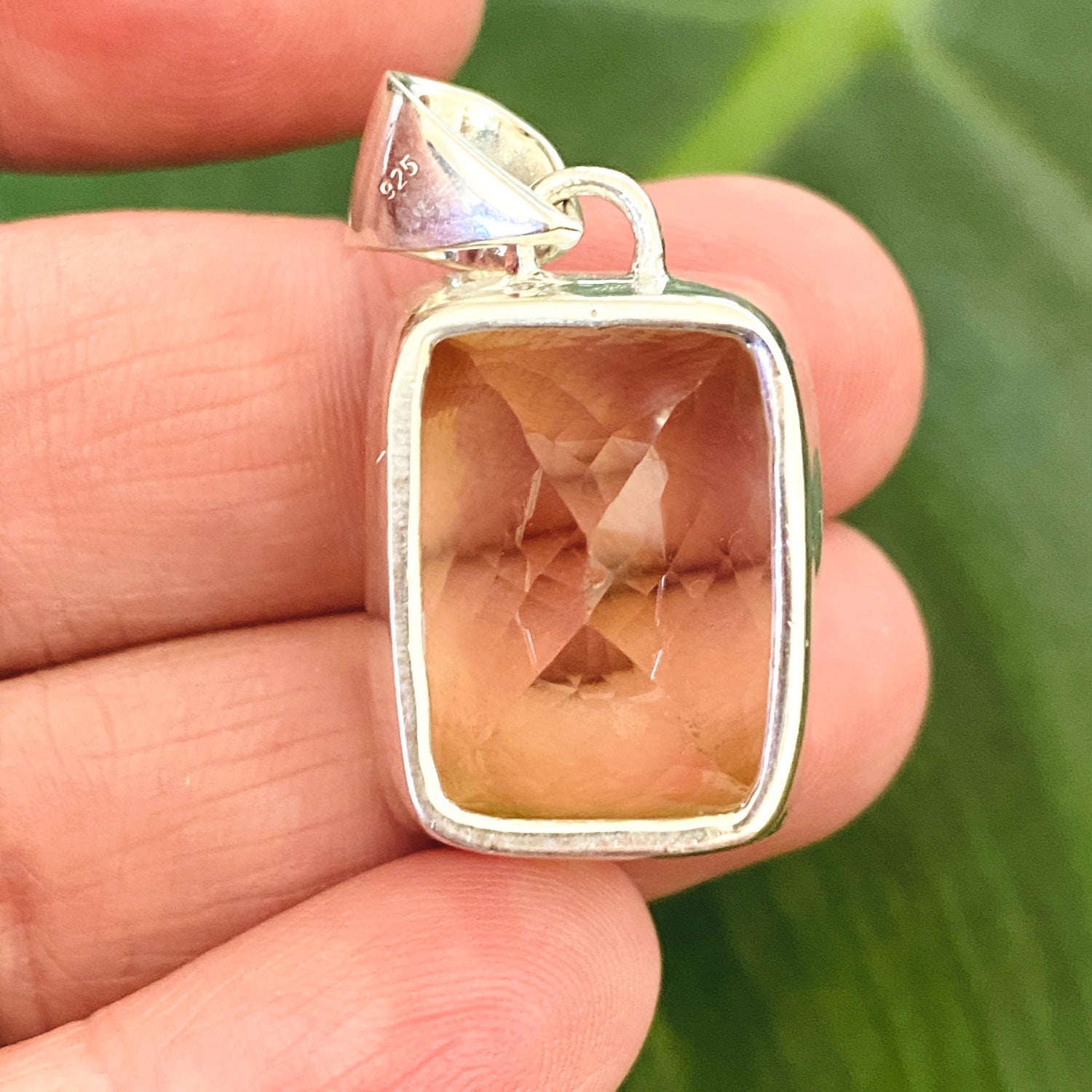 Citrine Rectangular Faceted Pendant KPGJ4795