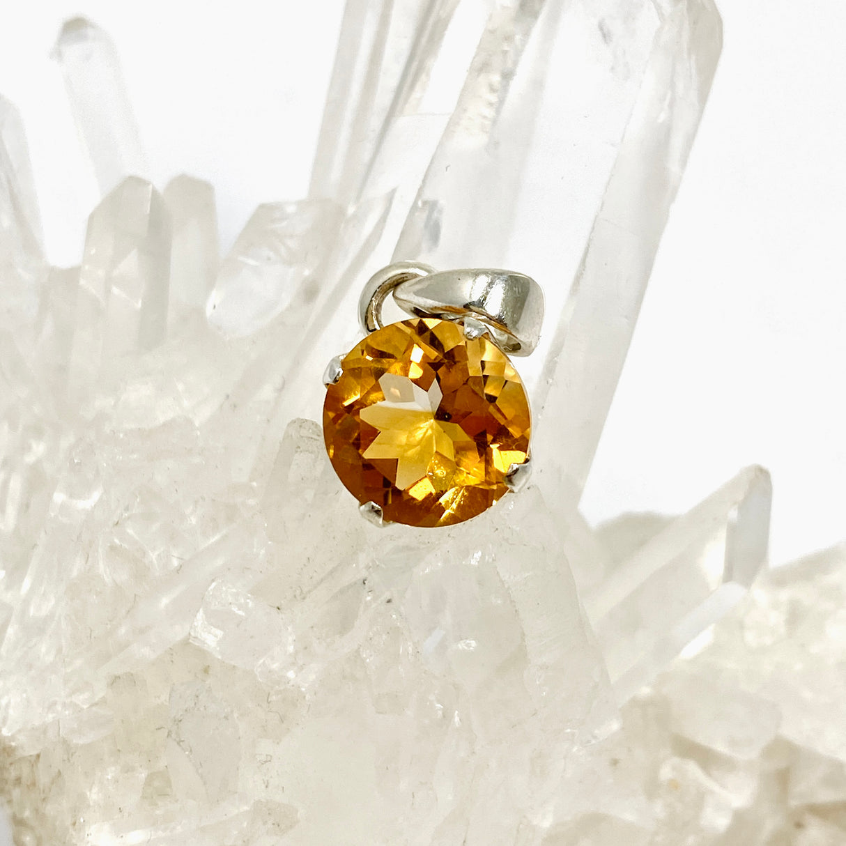 Citrine Round Faceted Pendant PPGJ1311