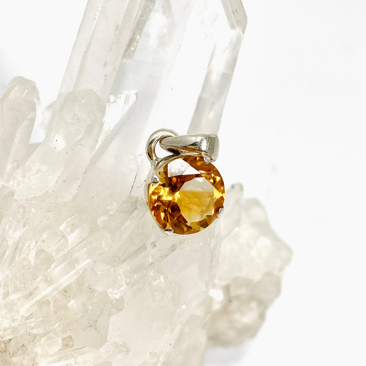 Citrine Round Faceted Pendant PPGJ1311