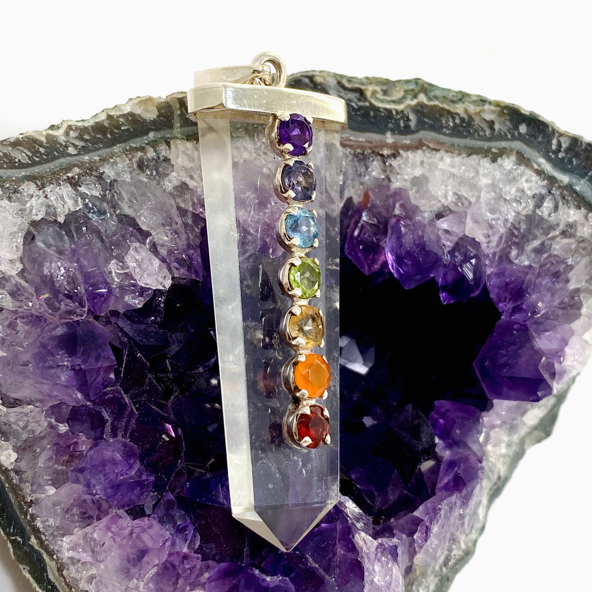 Clear Quartz Point Chakra Pendant PPGJ1084