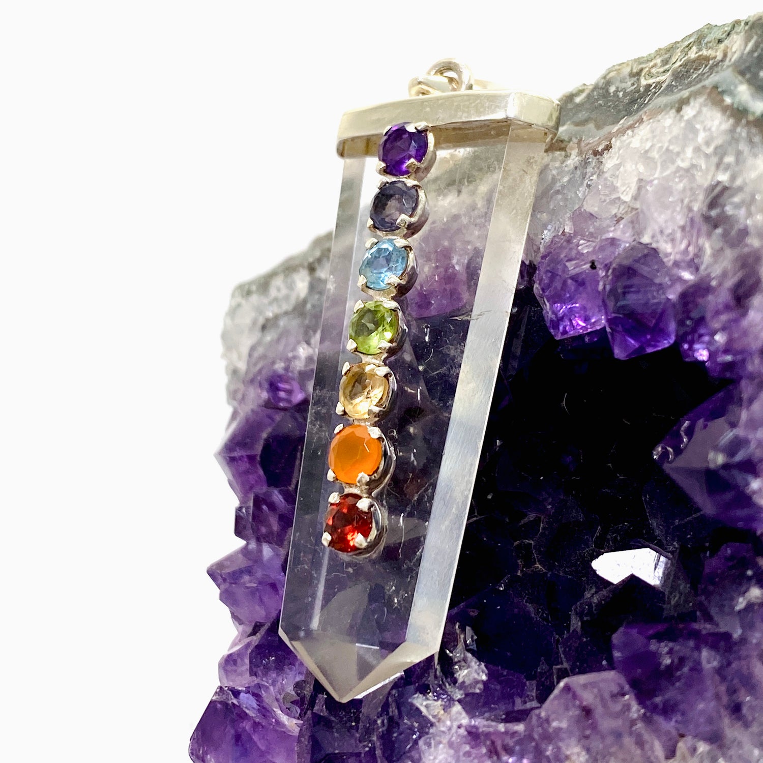 Clear Quartz Point Chakra Pendant PPGJ1084