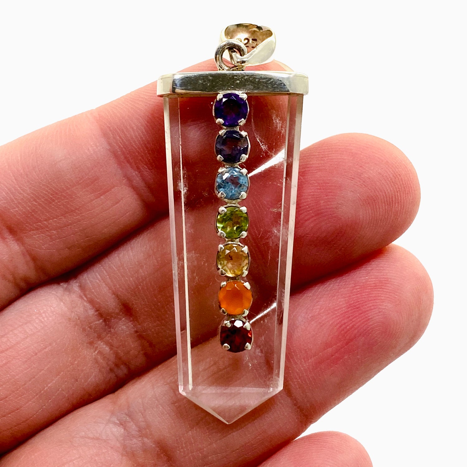 Clear Quartz Point Chakra Pendant PPGJ1084
