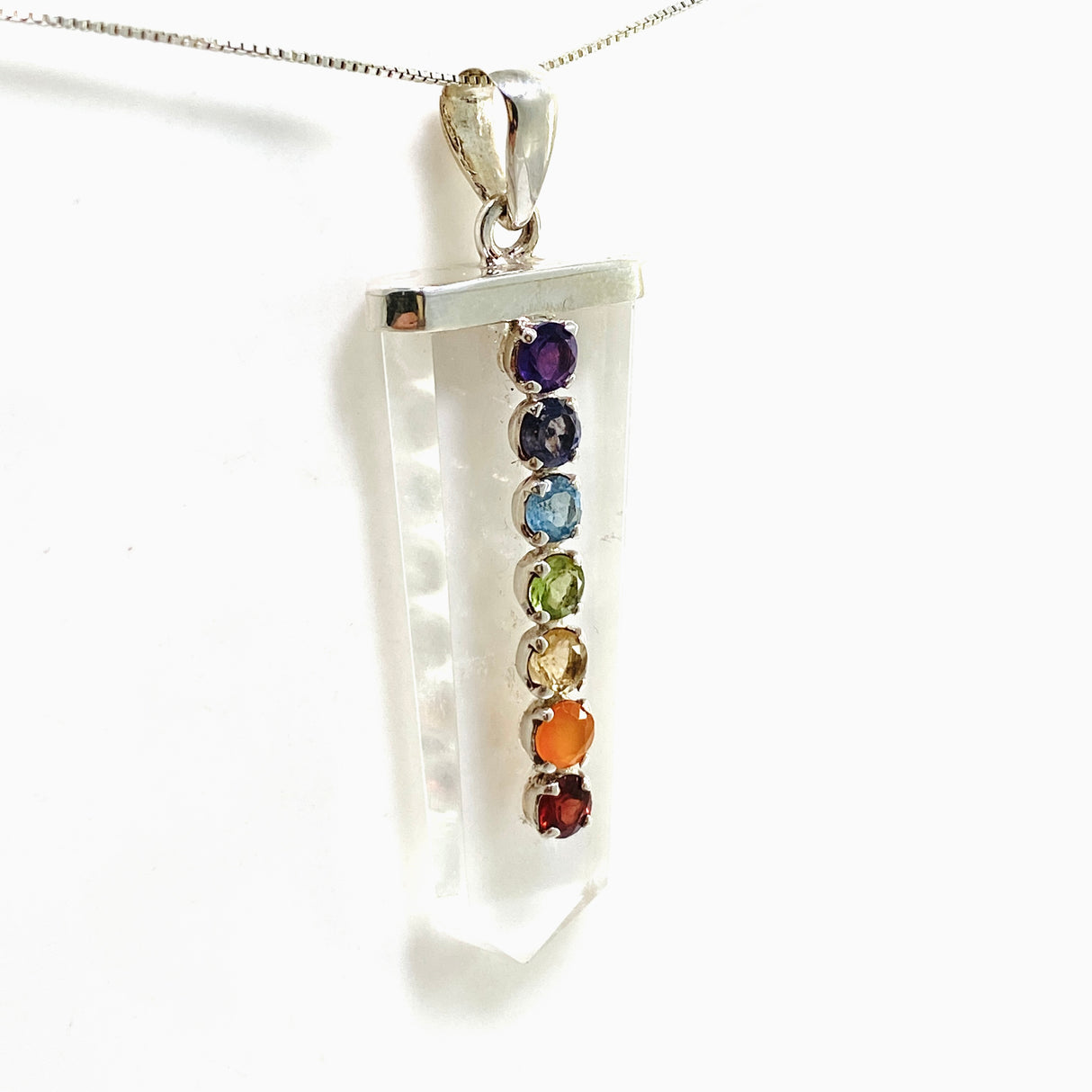 Clear Quartz Point Chakra Pendant PPGJ1084