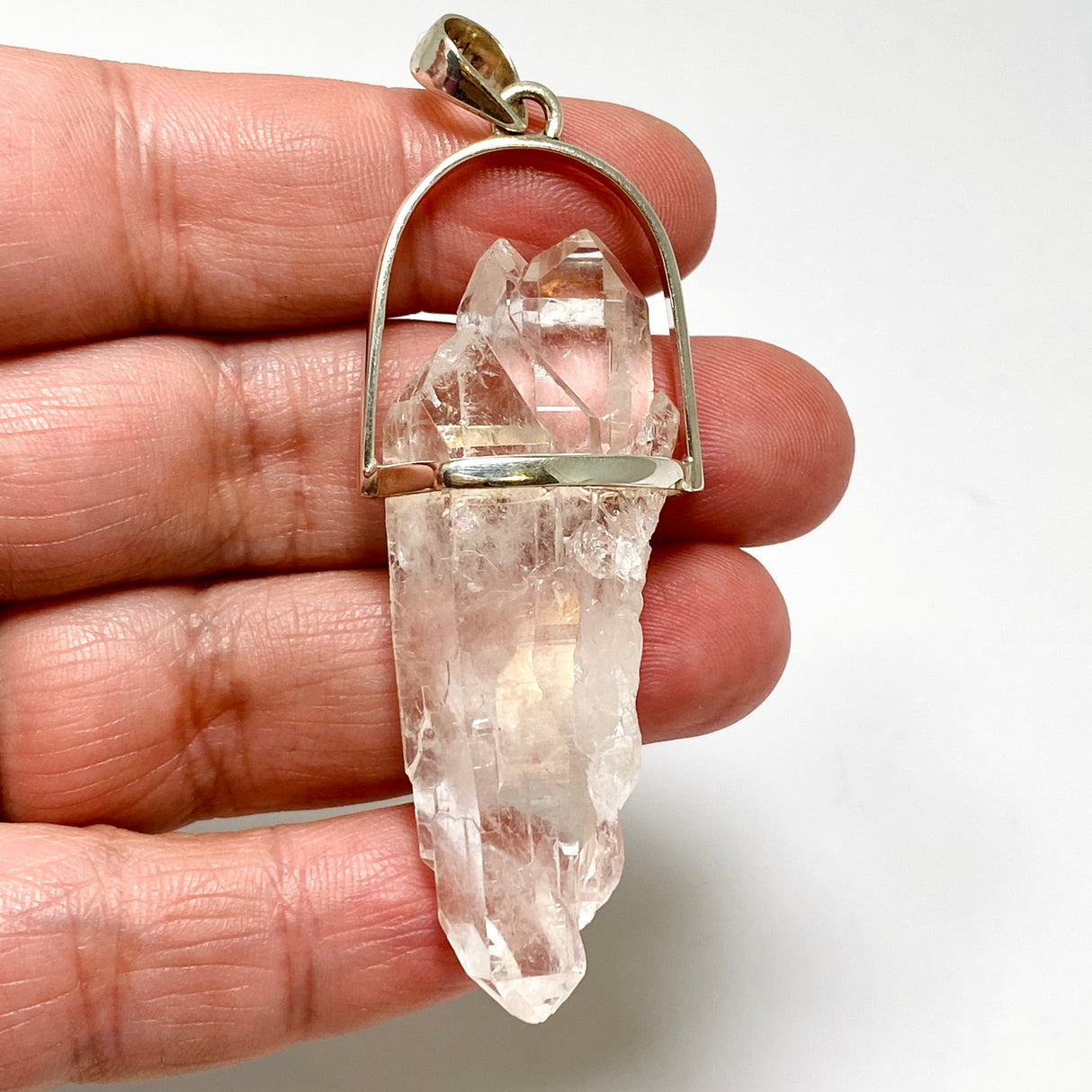 Clear Quartz Raw Crystal Pendant  PPGJ1279