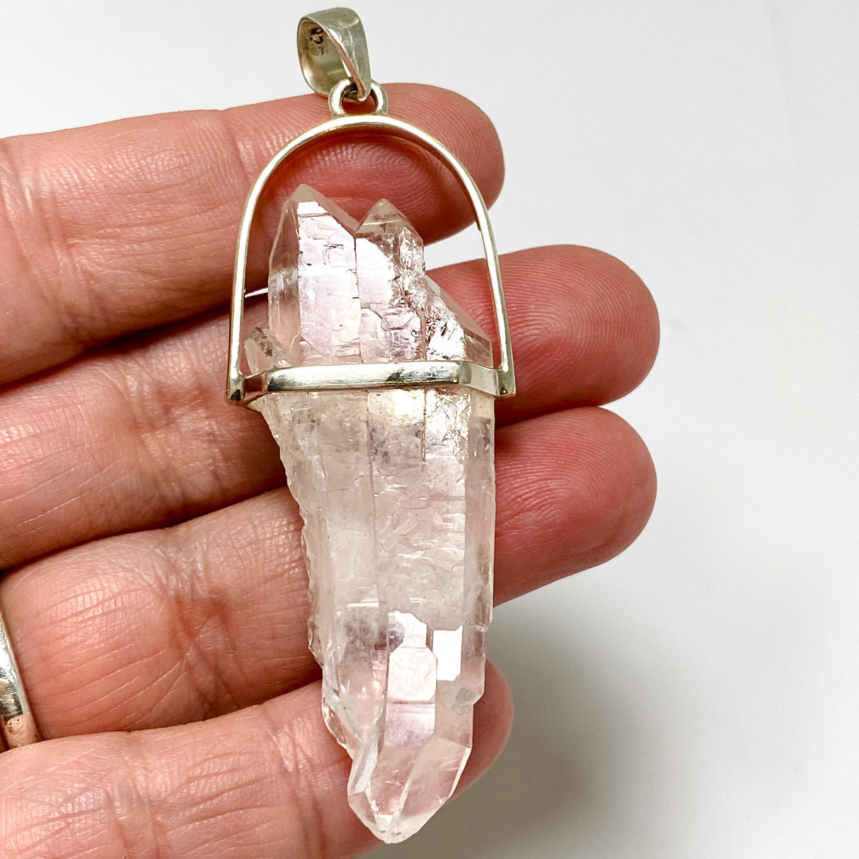 Clear Quartz Raw Crystal Pendant  PPGJ1279