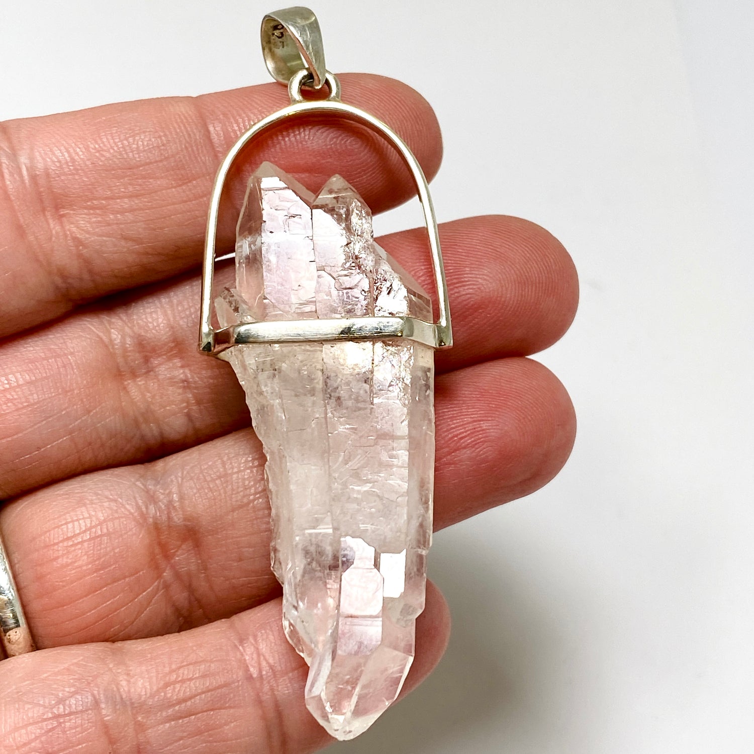 Clear Quartz Raw Crystal Pendant  PPGJ1279