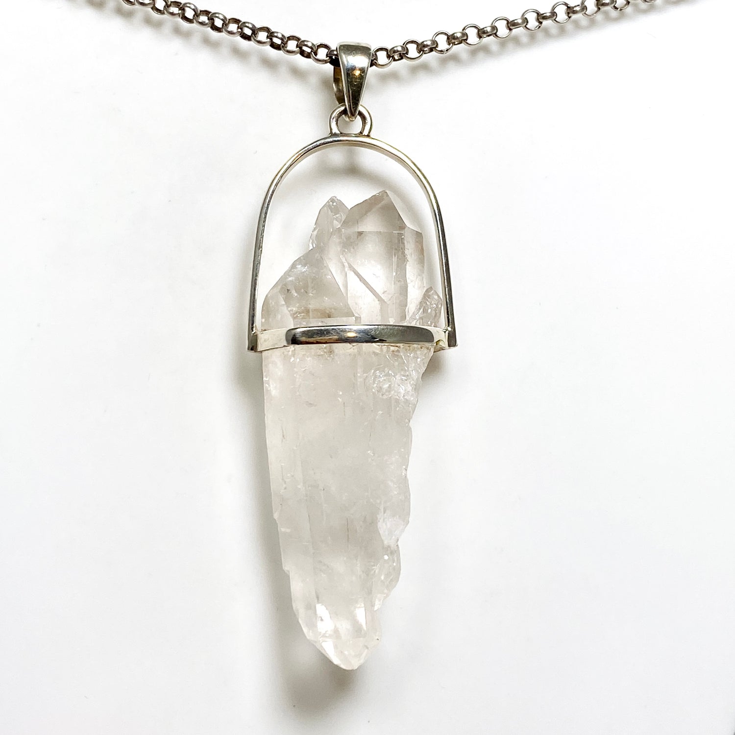 Clear Quartz Raw Crystal Pendant  PPGJ1279