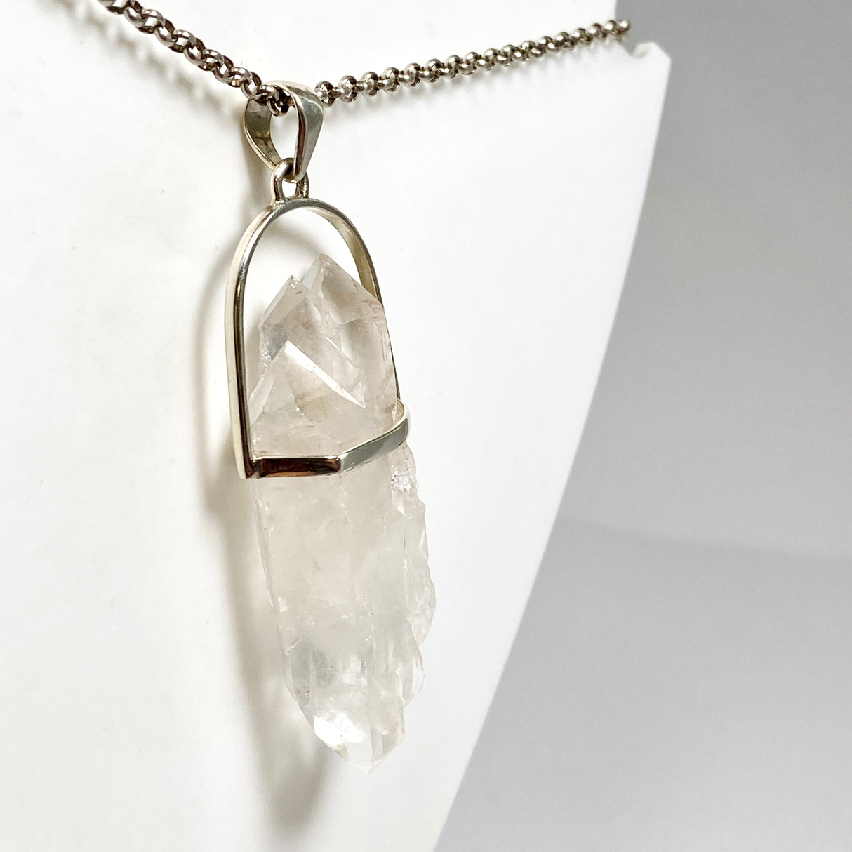Clear Quartz Raw Crystal Pendant  PPGJ1279