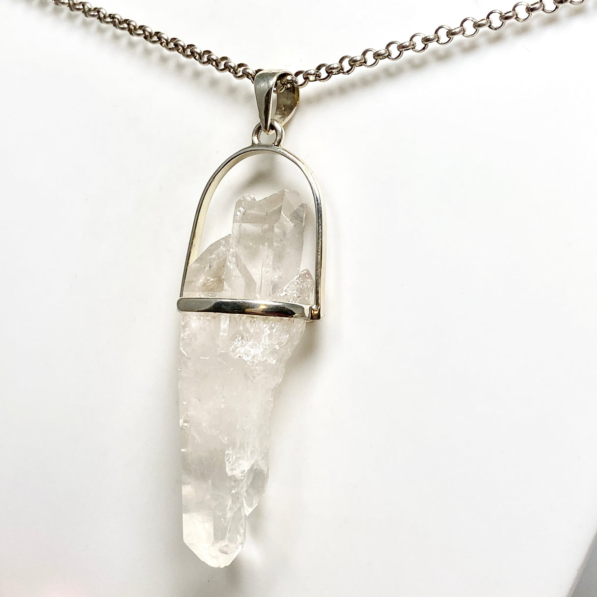 Clear Quartz Raw Crystal Pendant  PPGJ1279