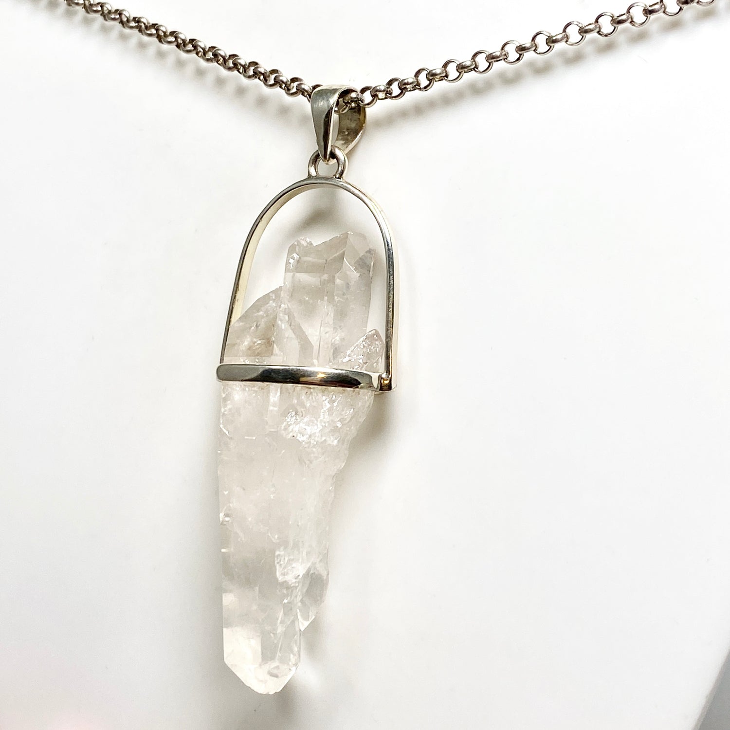Clear Quartz Raw Crystal Pendant  PPGJ1279