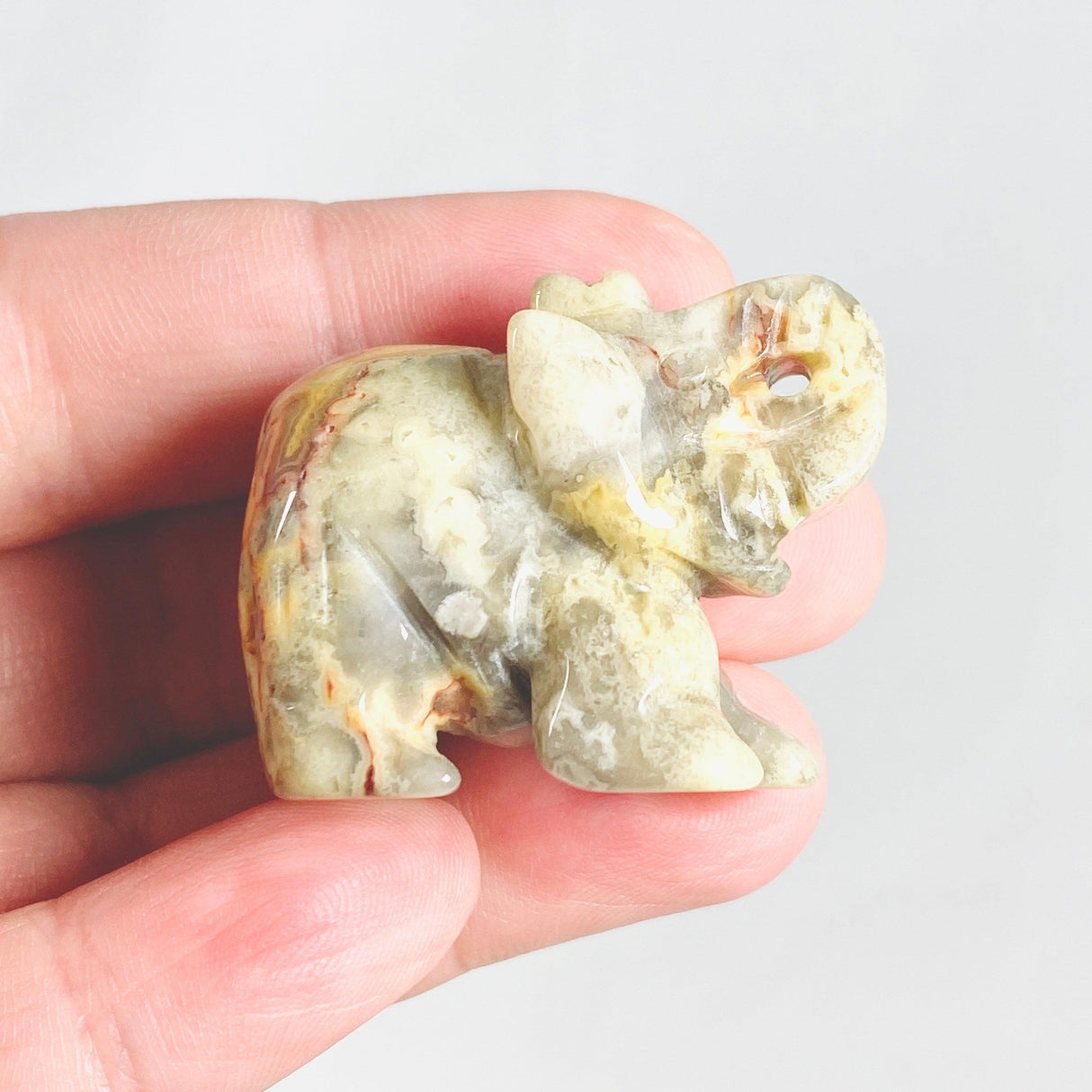 Crazy Lace Agate Elephant - Nature's Magick