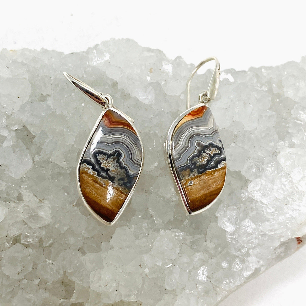 Crazy Lace Agate Freeform Earrings PEGJ162 - Nature's Magick