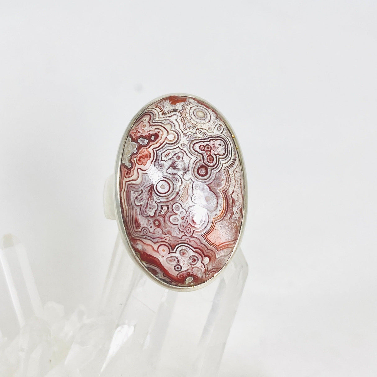 Crazy Lace Agate Oval Ring Size 8.5 PRGJ289 - Nature's Magick