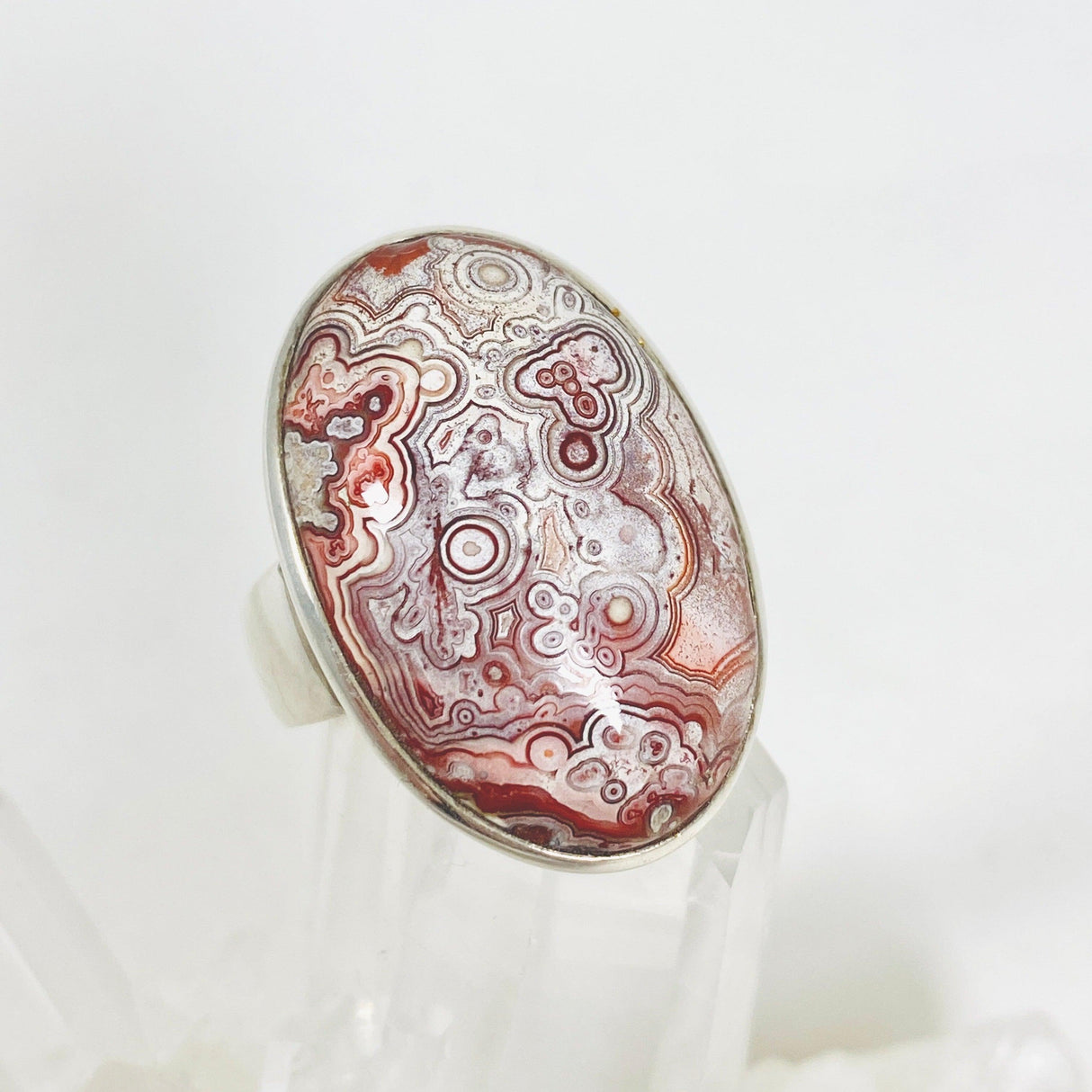 Crazy Lace Agate Oval Ring Size 8.5 PRGJ289 - Nature's Magick