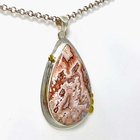 Crazy Lace Rosetta Stone Teardrop Pendant in a Decorative Setting KPGJ4452 - Nature's Magick