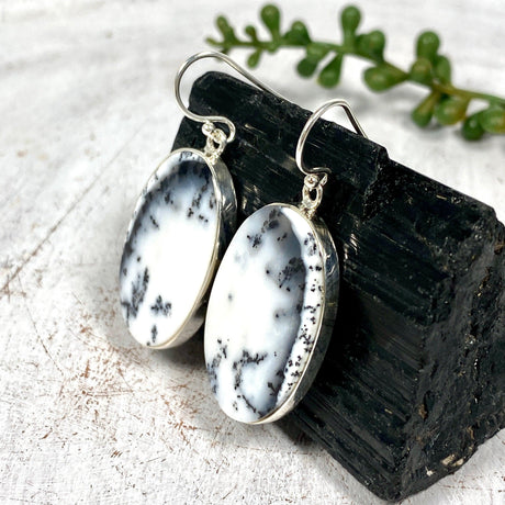 Dendritic Opal large oval earrings KEGJ1284 - Nature's Magick