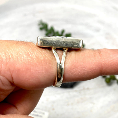 Dendritic Opal rectangular ring s.9 KRGJ2293 - Nature's Magick